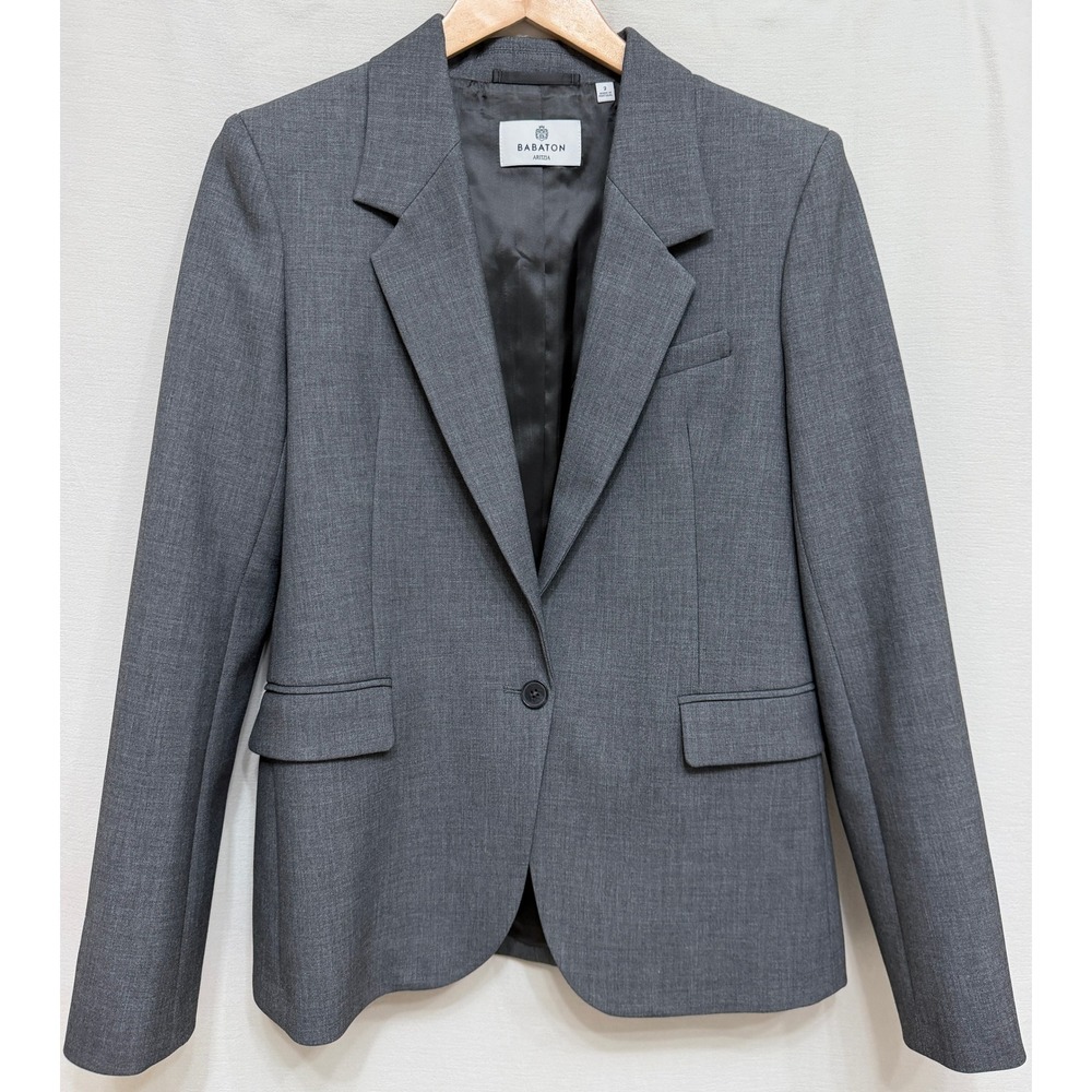 Babaton Aritzia Grey Single Button Tailored Blazer Size 2 Professional Workwear